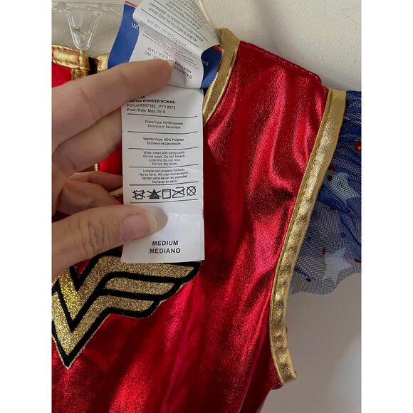Wonder Woman DC Comic  Custume Dress Red Blue Size Medium (7-8) - Picture 7 of 8